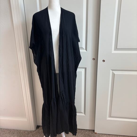Aerie Women’s Black Swim Coverup OS Beachy Beach Resortwear Maxi Duster - Picture 1 of 10